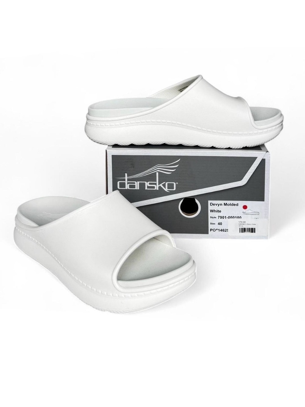 Dansko Devyn Molded White Slide Clog